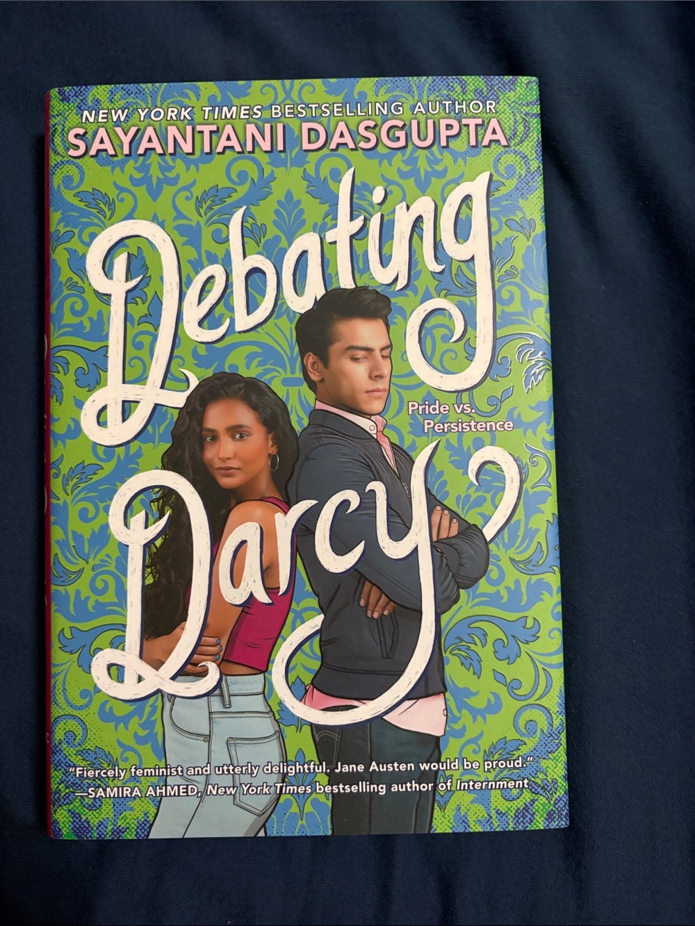 Debating Darcy by Sayantani Dasgupta — Green & Blue Cover